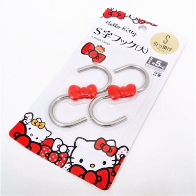 三麗鷗系列  Hello Kitty 凱蒂貓 28681  KT鐵製掛勾S型-大-2P 4573135582933