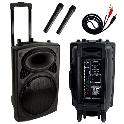 器材出租-專業型PA-120旅行音箱～免插電/具備藍芽功能/附無線麥克風x2-(非販售)-日租1500/24h /多日優惠另洽