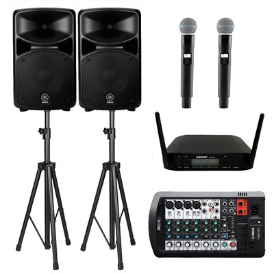 器材出租-YAMAHA STAGE400BT+無線麥克風X2(非販售)-日租3000/24h/需自取/多日優惠另洽
