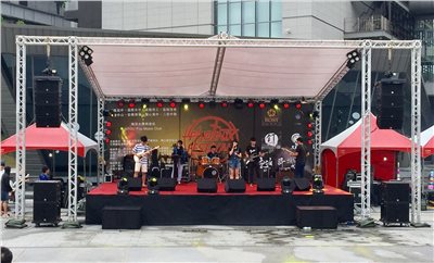 器材出租-TRUSS帳篷+舞台結構/施工安裝範例(非販售)-依造尺寸及距離報價 