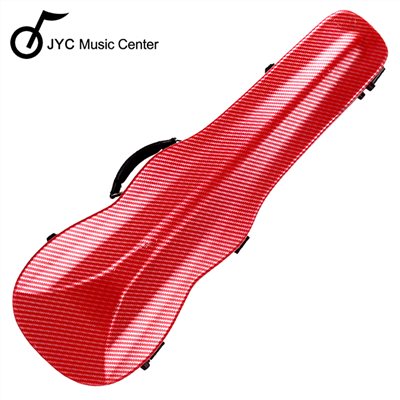JYC Music JV-1002紅色碳纖斜格紋小提琴三角硬盒~4/4(輕量級複合材料)僅重1.69kg 限量