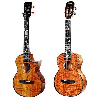 Enya EUT A8 實心夏威夷相思木電烏克麗麗-26吋虎紋全單板UKULELE/造型兩款任選/全套精緻配件/預購