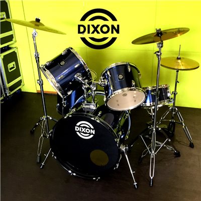 新款DIXON DX入門插銷式5PCS鼓組-藍色刷線含支架/銅鈸/鼓椅/踏板/鼓棒
