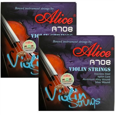 JYC Music 嚴選ALICE A708 小提琴尼龍套弦-音色柔和/純銀纏繞/附贈擦琴布/2入套裝組