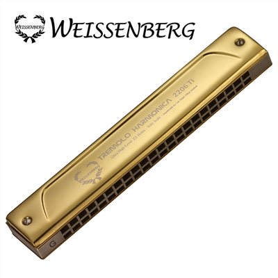 WEISSENBERG 特級款2206Ti-TG 尊貴金-22孔純鈦金屬複音口琴