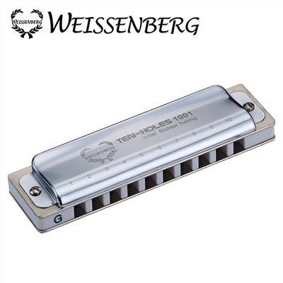 WEISSENBERG 1001初階銀色入門款 10孔藍調口琴