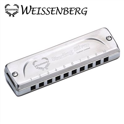 WEISSENBERG 925純銀STERLING SILVER BLUES 專業者限量款/銀色/10孔藍調口琴