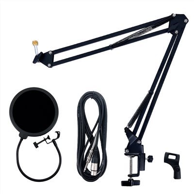 JYC Music直播專用JK-04懸臂式麥克風架套裝組-可承重約1.5kg/ 加贈-防噴罩.麥克風夾.5米訊號線