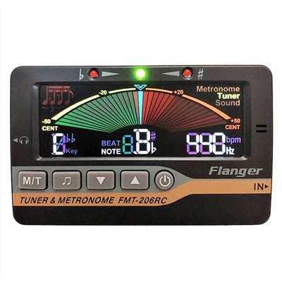 Flanger FMT-206RC全彩三合一調音器 -調音/節拍/拾音/全彩大面板LED/附4號電池x2