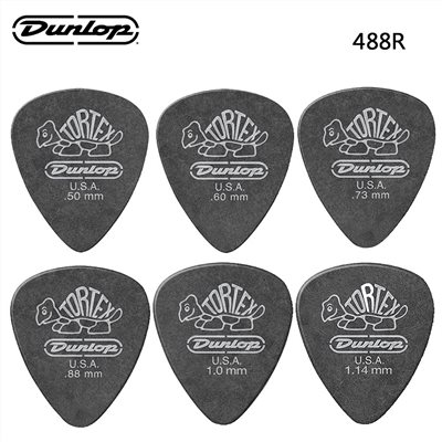 Dunlop Tortex系列 488R Pitch Black 小烏龜吉他彈片(72片裝)~6種規格任選