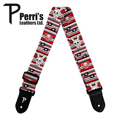 PERRIS 嚴選骷髏兔針織吉他背帶-0紅色款/原廠公司貨/庫存品超低價出清