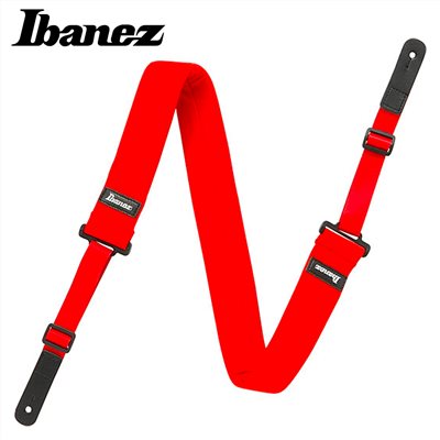 IBANEZ GSF50-BL 吉他/貝斯減壓背帶-紅色款 / 加贈擦琴布x1 /原廠公司貨
