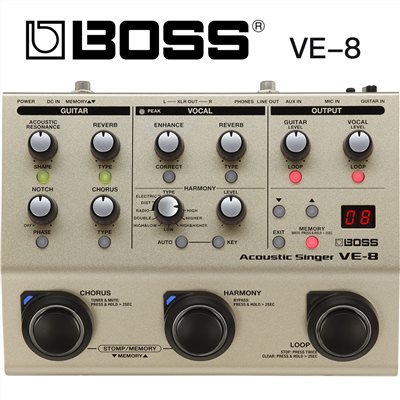 BOSS VE-8 人聲效果放大器-Roland原廠公司貨
