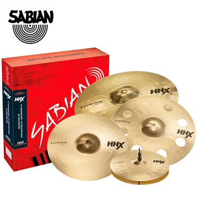 新款SABIAN 套裝銅鈸HHX Evolution 15005XEBP-加贈18吋O-ZONE CRASH 原廠公司貨