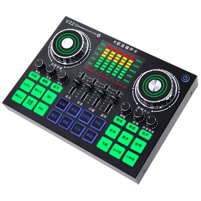 JYC Music新款 V22 專業直播聲卡-手機電腦樂器兼容/K歌利器/英文介面款