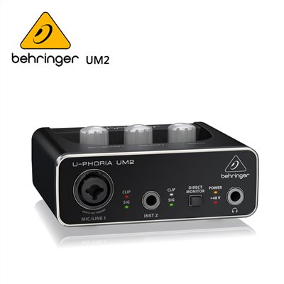 BEHRINGER UM2 錄音介面 -帶XENYX麥克風前置放大器 2x2 USB音頻接口/原廠公司貨