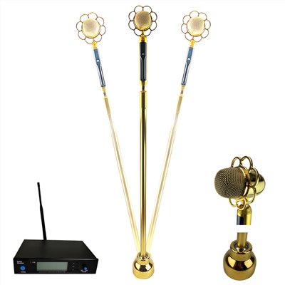 JYC Music KB-360T-GFW 無線款可搖式麥克風-含底座/可升降/含無線主機/復古金/限量款
