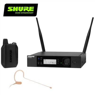 SHURE GLXD14R+/MX53 配備 MX153 頭戴式麥克風數位無線機架系統-語音應用與歌唱表演均適用-原廠公司貨