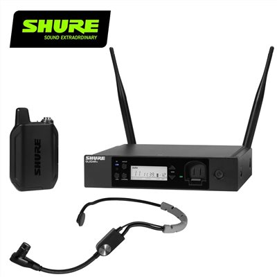 SHURE GLXD14R+/SM35 配備 SM35 頭戴式麥克風數位無線機架系統-語音應用與歌唱表演均適用-原廠公司貨