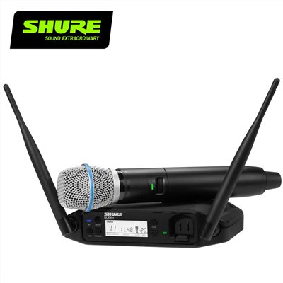 SHURE GLXD24+/B87A 手持式人聲BETA®87A麥克風/高級數位無線麥克風系統-PLUS款最新5.8G技術/原廠公司貨
