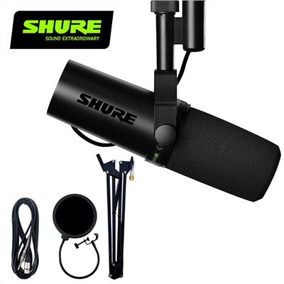 SHURE SM7dB 動圈人聲麥克風-錄音室豪華套裝組/防噴罩/麥克風夾/5米訊號線