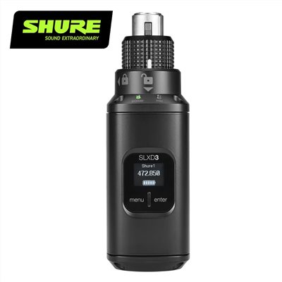 SHURE SLXD3 直插式數位無線發射器-可轉換XLR接頭訊號源/原廠公司貨