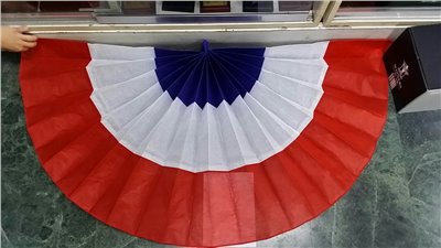不織布旗幟-布面半圓三色旗3117