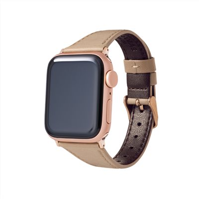 GRAMAS Apple Watch 38/40/41/42mm 莫蘭迪仕女真皮錶帶-卡及米