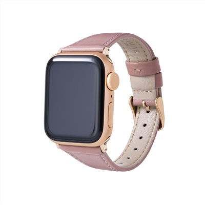 GRAMAS Apple Watch 38/40/41/42mm 莫蘭迪仕女真皮錶帶-玫瑰