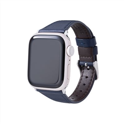 GRAMAS Apple Watch 44/45/46/49mm 莫蘭迪仕女真皮錶帶-藍