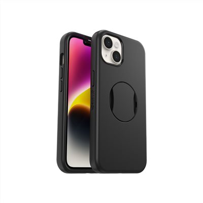 OtterBox iPhone 14 OtterGrip Symmetry炫彩幾何隱形支架保護殼-黑 (支援MagSafe)