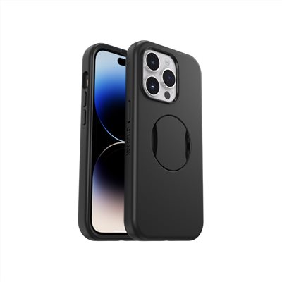 OtterBox iPhone 14 Pro OtterGrip Symmetry炫彩幾何隱形支架保護殼-黑 (支援MagSafe)