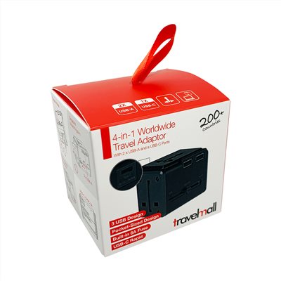 Travelmall 2A1C 多國旅行轉換插頭 (2USB-A / 1Type-C) 