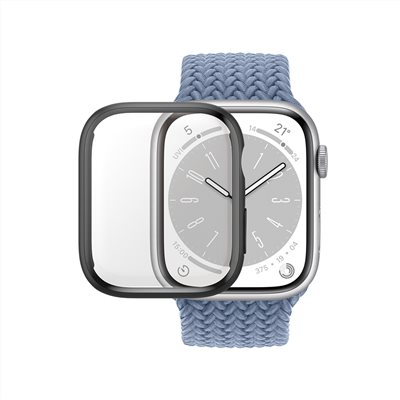 PanzerGlass Apple Watch  S9 / S8 / S7 41mm 全方位D3O抗震防護高透鋼化漾玻保護殼-黑(尊榮保固一年)