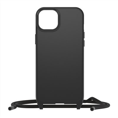 OtterBox  iPhone 15 Plus 6.7吋 ReactNecklace 簡約掛繩輕透防摔殼(黑)