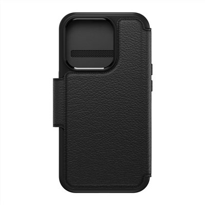 OtterBox  iPhone 15 Pro 6.1吋 Strada 步道者系列真皮掀蓋保護殼-黑(支援MagSafe)