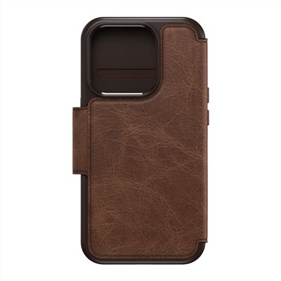 OtterBox  iPhone 15 Pro 6.1吋 Strada 步道者系列真皮掀蓋保護殼-棕(支援MagSafe)