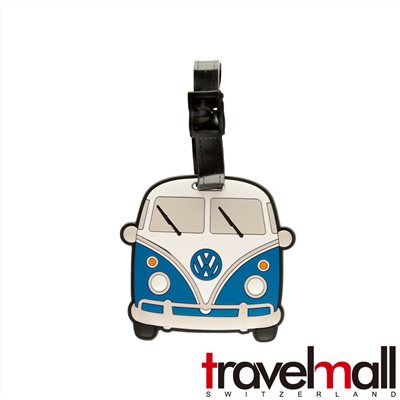 Travelmall 復古經典 Volkswagen 福斯T1汽車 行李吊牌(藍色)