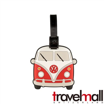 Travelmall 復古經典 Volkswagen 福斯T1汽車 行李吊牌(紅色)
