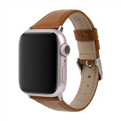 GRAMAS Apple Watch 44/45/46/49mm 莫蘭迪仕女真皮錶帶-深棕