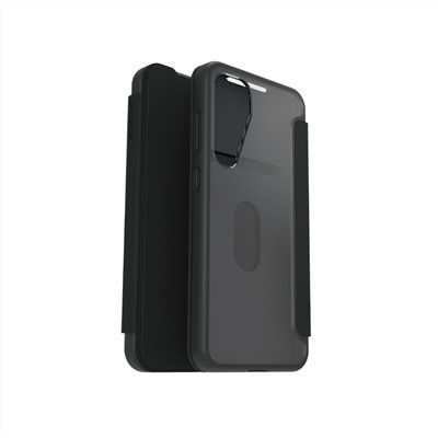 OtterBox Samsung Galaxy S25+ 6.7吋 React Folio 掀蓋式輕透防摔殼-黑透