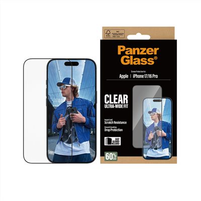 PanzerGlass iPhone 17 / 16 Pro 6.1吋 Screen Protector 2.5D 耐衝擊鋼化玻璃保貼