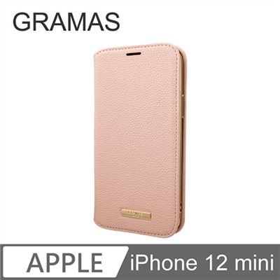 GRAMAS iPhone 12 mini 時尚工藝 掀蓋式皮套- Shrink (粉) 