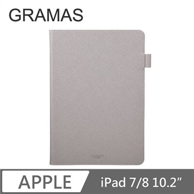 GRAMAS iPad 7/8 10.2" 職匠工藝 掀蓋式皮套 - EURO (灰)