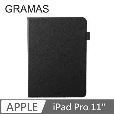 GRAMAS iPad Pro 11" 職匠工藝 掀蓋式皮套 - EURO (黑)