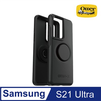 OtterBox Otter + Pop Samsung Galaxy S21 Ultra Symmetry 炫彩幾何泡泡騷保護殼-黑