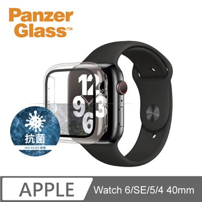 PanzerGlass Apple Watch 6/SE/5/4 40mm 全方位防護高透鋼化漾玻保護殼-透明