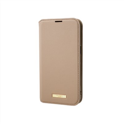 GRAMAS iPhone 13 時尚工藝 掀蓋式皮套- Shrink (淺棕)