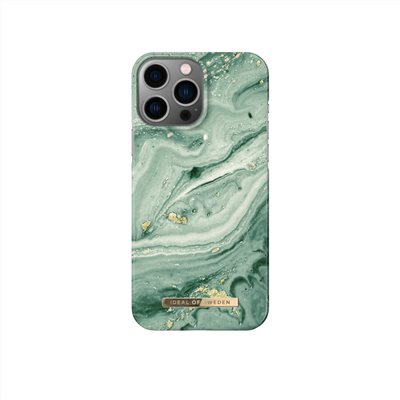 IDEAL OF SWEDEN iPhone 13 Pro Max 北歐時尚瑞典流行手機殼-薄荷漩渦大理石
