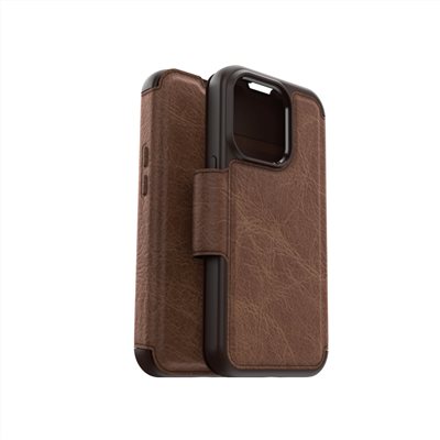 OtterBox iPhone 14 Pro Strada步道者系列真皮掀蓋保護殼-棕
